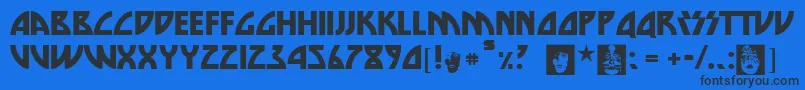 DieNastyRegular Font – Black Fonts on Blue Background