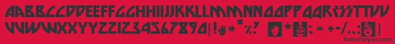 DieNastyRegular Font – Black Fonts on Red Background