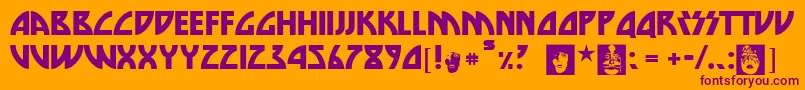 DieNastyRegular Font – Purple Fonts on Orange Background