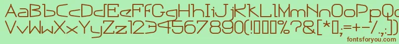 EscapePodNormal-Schriftart – Braune Schriften auf grünem Hintergrund