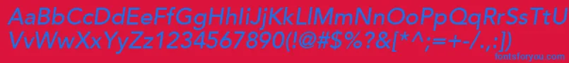 ExpoBookSsiMediumItalic Font – Blue Fonts on Red Background