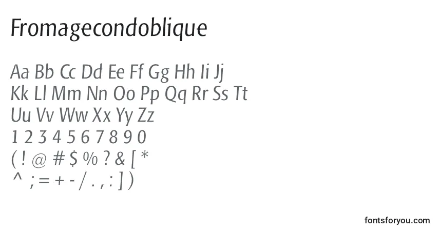 Fromagecondoblique Font – alphabet, numbers, special characters