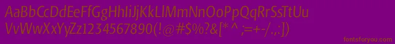 Шрифт Fromagecondoblique – коричневые шрифты на фиолетовом фоне
