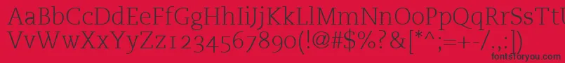 Шрифт PmnCaecilia45LightOldstyleFigures – чёрные шрифты на красном фоне