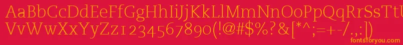 More about PmnCaecilia45LightOldstyleFigures Font PmnCaecilia45LightOldstyleFigures Font – Orange Fonts on Red Background