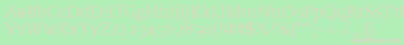 PmnCaecilia45LightOldstyleFigures-Schriftart – Rosa Schriften auf grünem Hintergrund