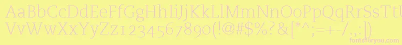 Шрифт PmnCaecilia45LightOldstyleFigures – розовые шрифты на жёлтом фоне