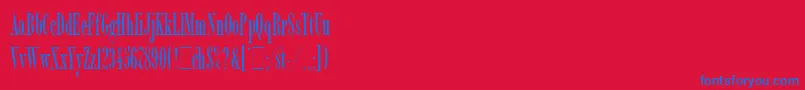 フォントBordeauxRomanBoldLetPlain.1.0 – 赤い背景に青い文字