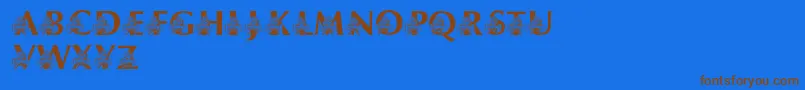 LmsUsusBigBlue Font – Brown Fonts on Blue Background