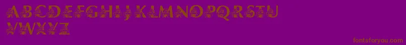 LmsUsusBigBlue Font – Brown Fonts on Purple Background