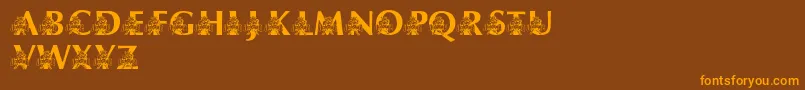 LmsUsusBigBlue Font – Orange Fonts on Brown Background
