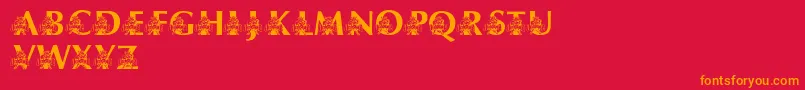 LmsUsusBigBlue Font – Orange Fonts on Red Background