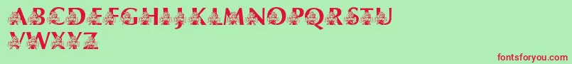 LmsUsusBigBlue Font – Red Fonts on Green Background