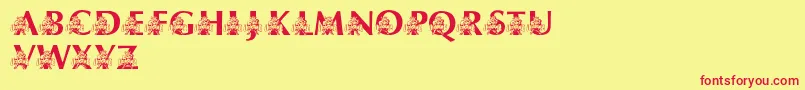 LmsUsusBigBlue Font – Red Fonts on Yellow Background