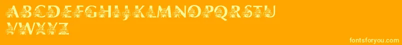 LmsUsusBigBlue Font – Yellow Fonts on Orange Background