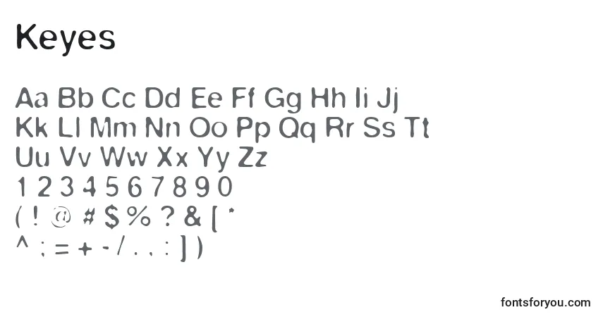 Шрифт Keyes – алфавит, цифры, специальные символы