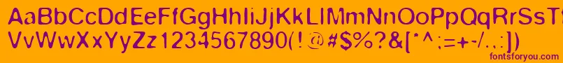 Keyes Font – Purple Fonts on Orange Background
