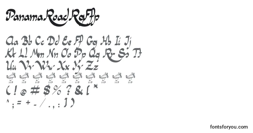 Czcionka PanamaRoadRgFfp – alfabet, cyfry, specjalne znaki