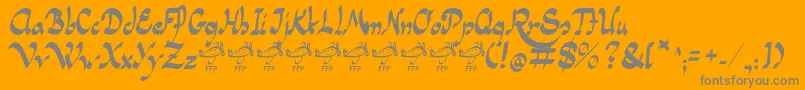 PanamaRoadRgFfp-Schriftart – Graue Schriften auf orangefarbenem Hintergrund