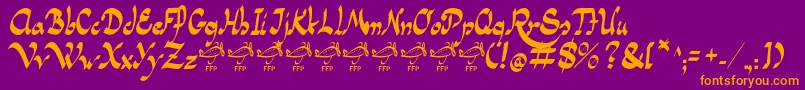 fuente PanamaRoadRgFfp – Fuentes Naranjas Sobre Fondo Morado
