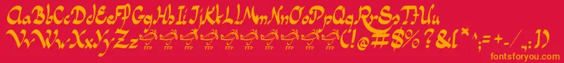 PanamaRoadRgFfp Font – Orange Fonts on Red Background