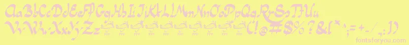 PanamaRoadRgFfp Font – Pink Fonts on Yellow Background