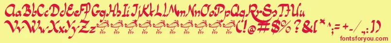 PanamaRoadRgFfp Font – Red Fonts on Yellow Background