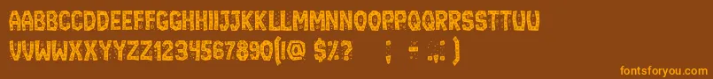 Fonte Ignorant – fontes laranjas em um fundo marrom