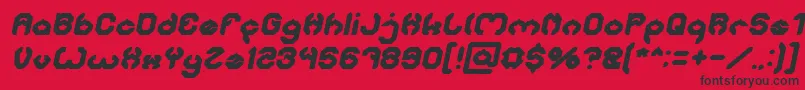 フォントBizzareBoldItalic – 赤い背景に黒い文字