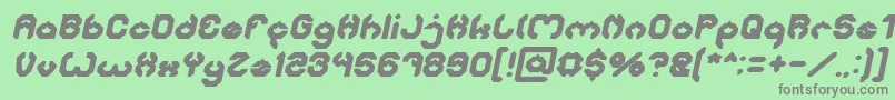 フォントBizzareBoldItalic – 緑の背景に灰色の文字