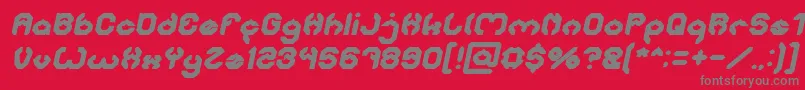 フォントBizzareBoldItalic – 赤い背景に灰色の文字