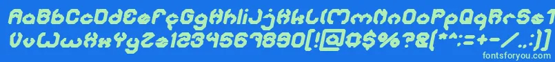 Шрифт BizzareBoldItalic – зелёные шрифты на синем фоне