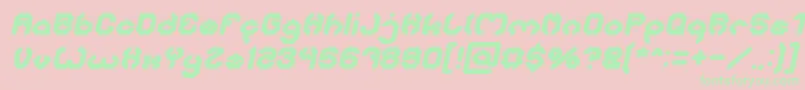 BizzareBoldItalic Font – Green Fonts on Pink Background