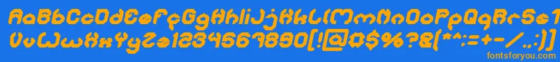 BizzareBoldItalic Font – Orange Fonts on Blue Background