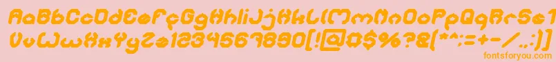 BizzareBoldItalic Font – Orange Fonts on Pink Background