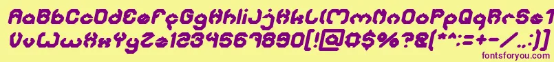 BizzareBoldItalic Font – Purple Fonts on Yellow Background