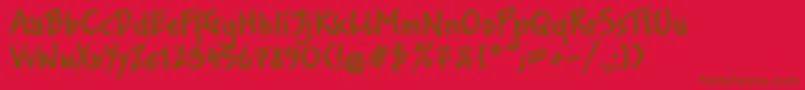 Jakobxtt Font – Brown Fonts on Red Background