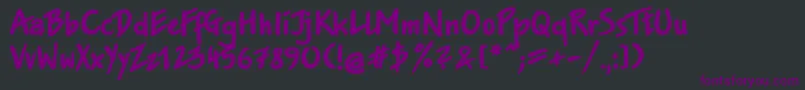 Czcionka Jakobxtt – fioletowe czcionki na czarnym tle