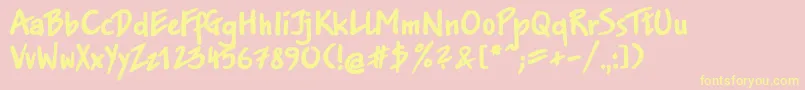 Jakobxtt-Schriftart – Gelbe Schriften auf rosa Hintergrund