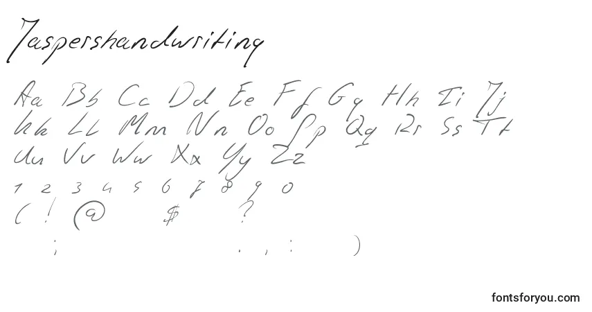 Шрифт Jaspershandwriting – алфавит, цифры, специальные символы