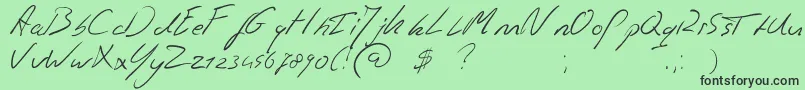 Jaspershandwriting Font – Black Fonts on Green Background