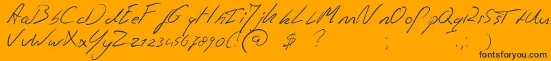 Jaspershandwriting-fontti – mustat fontit oranssilla taustalla