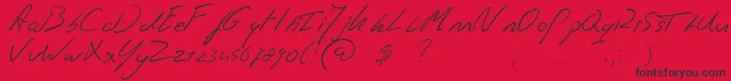 Jaspershandwriting Font – Black Fonts on Red Background