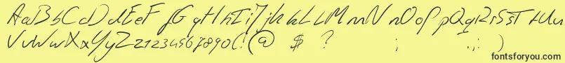 Jaspershandwriting Font – Black Fonts on Yellow Background