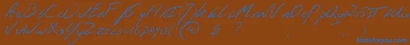 Saiba mais sobre a fonte Jaspershandwriting Fonte Jaspershandwriting – fontes azuis em um fundo marrom