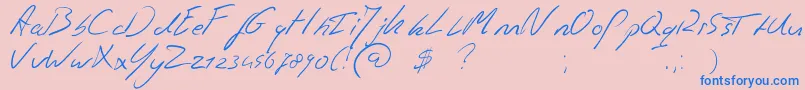 fuente Jaspershandwriting – Fuentes Azules Sobre Fondo Rosa
