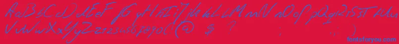 Jaspershandwriting Font – Blue Fonts on Red Background