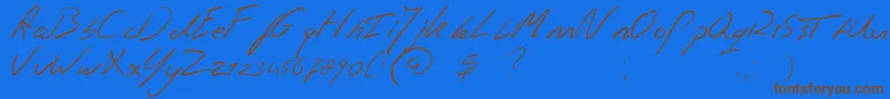 Jaspershandwriting Font – Brown Fonts on Blue Background