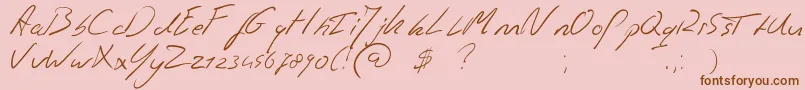 Jaspershandwriting-Schriftart – Braune Schriften auf rosa Hintergrund