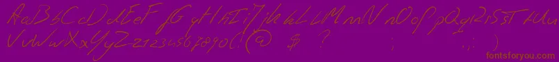 Jaspershandwriting-Schriftart – Braune Schriften auf violettem Hintergrund